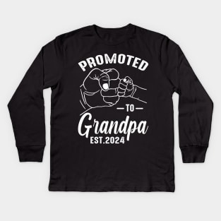 Promoted to Grandpa 2024 Kids Long Sleeve T-Shirt